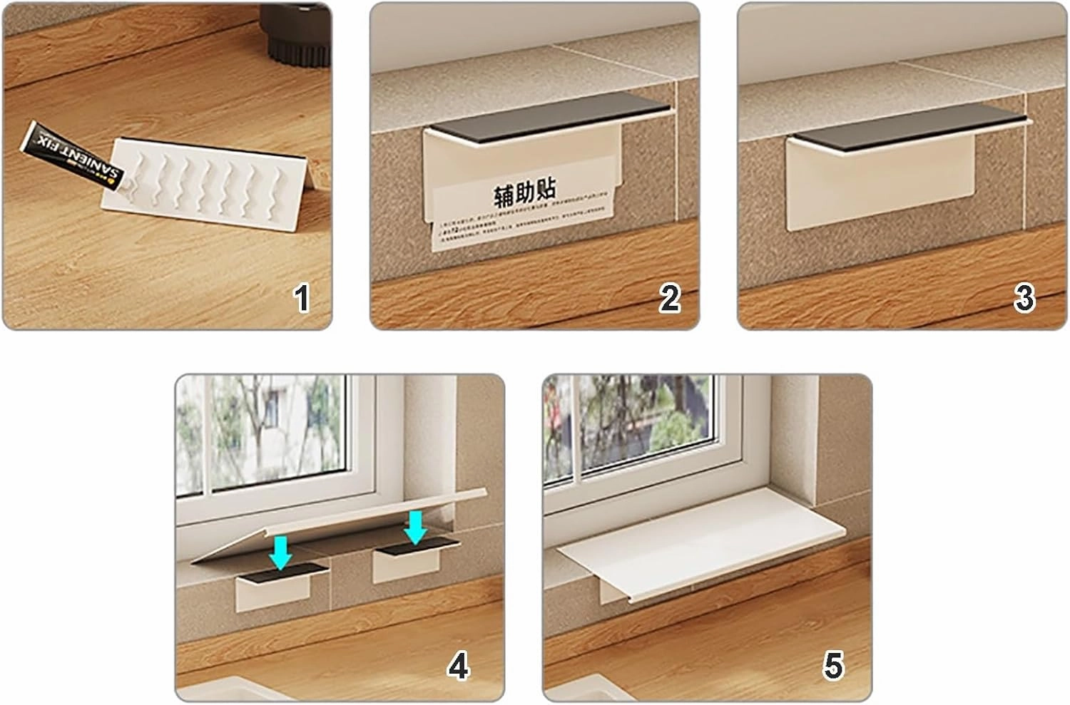 Home Tech Home Window Sill Bathroom Ledge Extension Board 40 x 15 cm