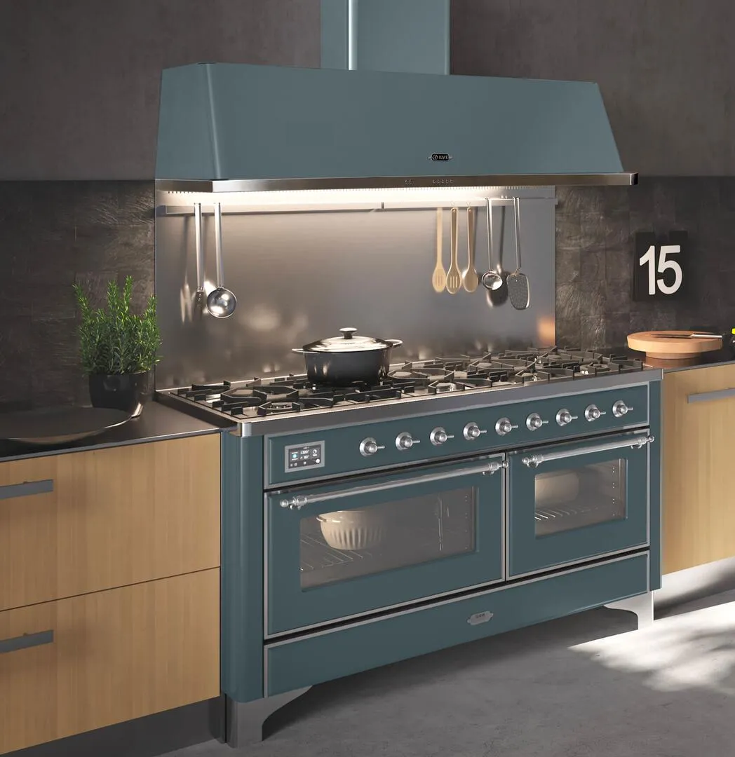 Ilve UAM150BG Majestic 60 Inch Blue Grey Wall Mount Range Hood