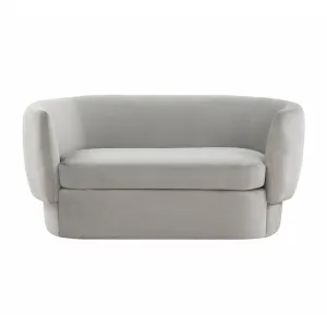 Isabella Light Grey Velvet Loveseat