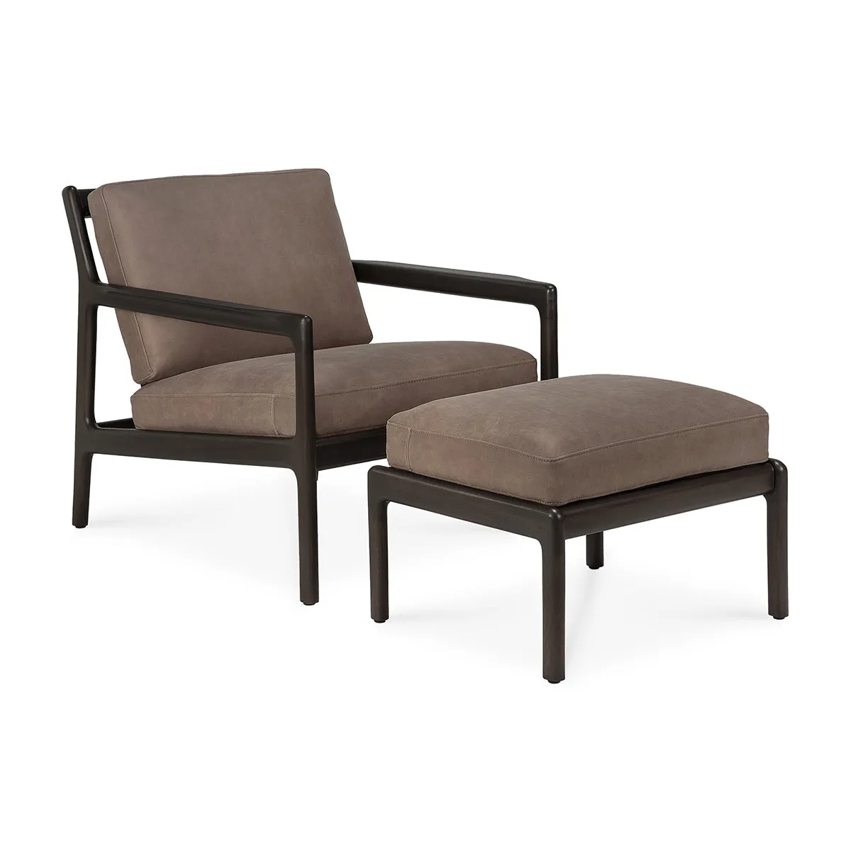 Jack Leather Lounge Chair (Mahogany Dark Brown, Terra Nubuck)