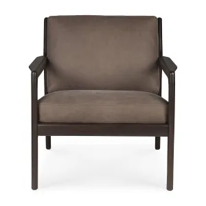 Jack Leather Lounge Chair (Mahogany Dark Brown, Terra Nubuck)