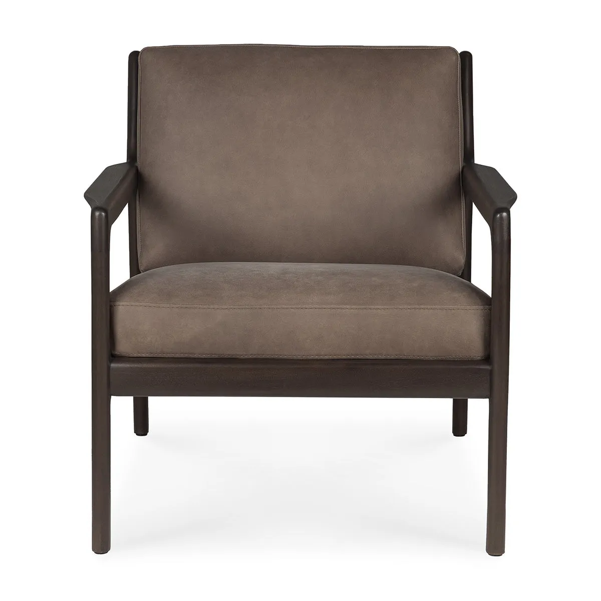 Jack Leather Lounge Chair (Mahogany Dark Brown, Terra Nubuck)