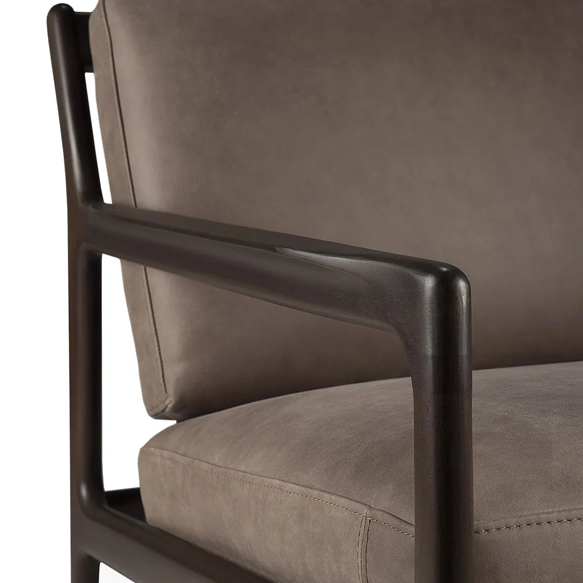 Jack Leather Lounge Chair (Mahogany Dark Brown, Terra Nubuck)