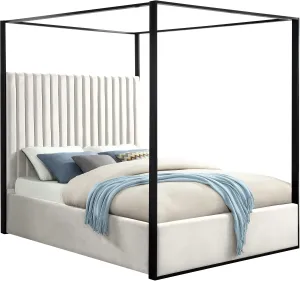 Jax Cream Velvet King Bed