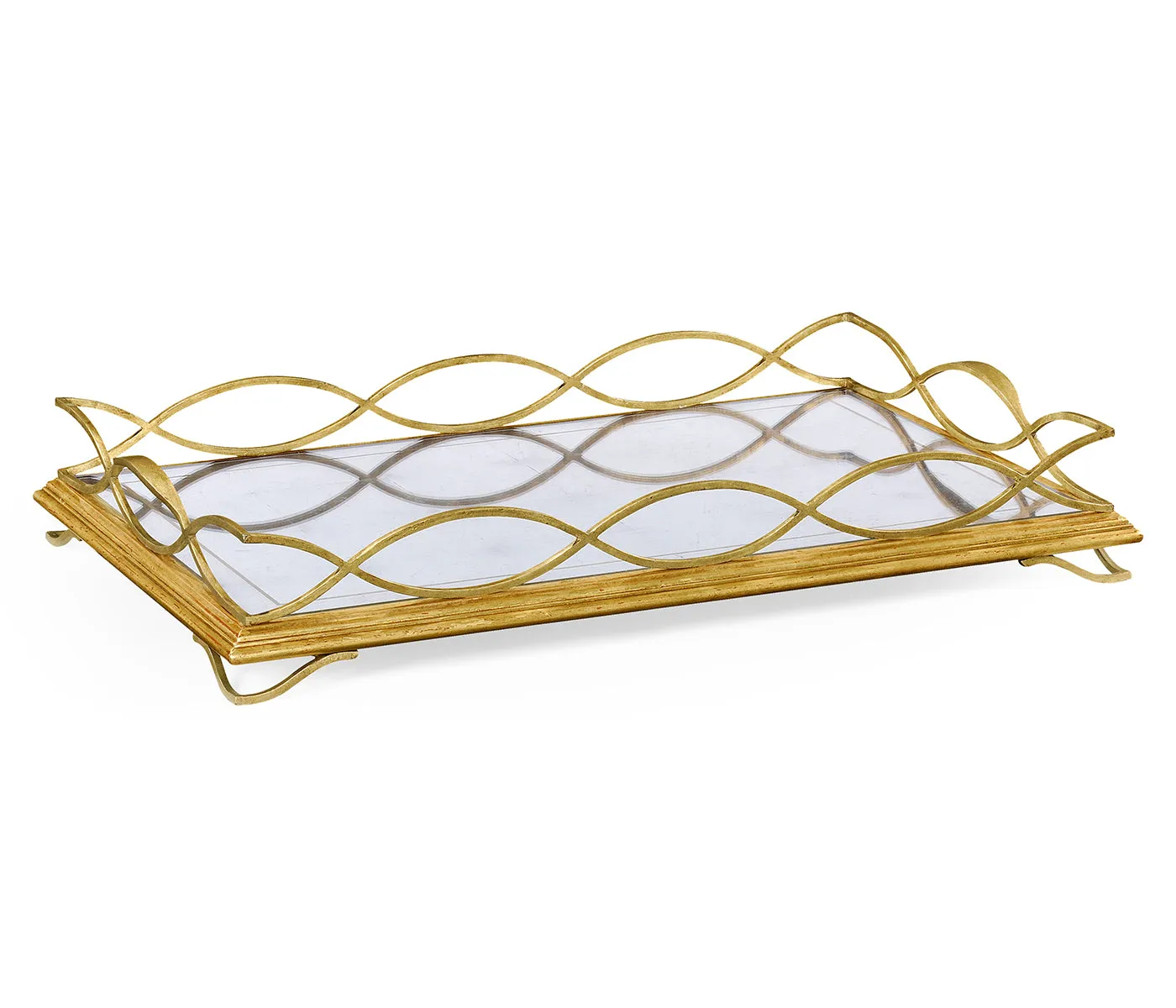 JC Modern - Luxe Collection - glomis & Gilded Iron Rectangular Tray