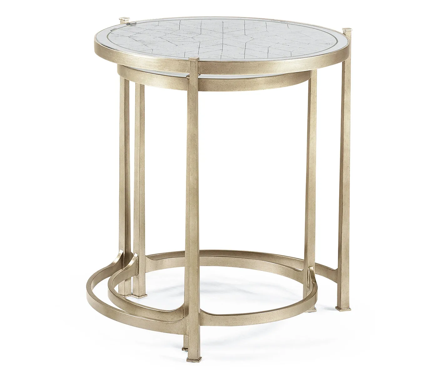 JC Modern - Luxe Collection - glomis & Silver Iron Round Nest of Tables