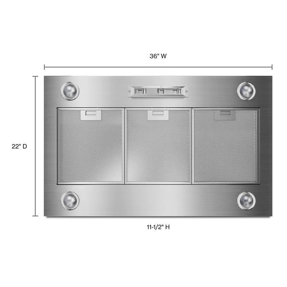 Jennair UVL6036JSS 36" 585 Or 1170 Cfm Motor Class Custom Hood Liner
