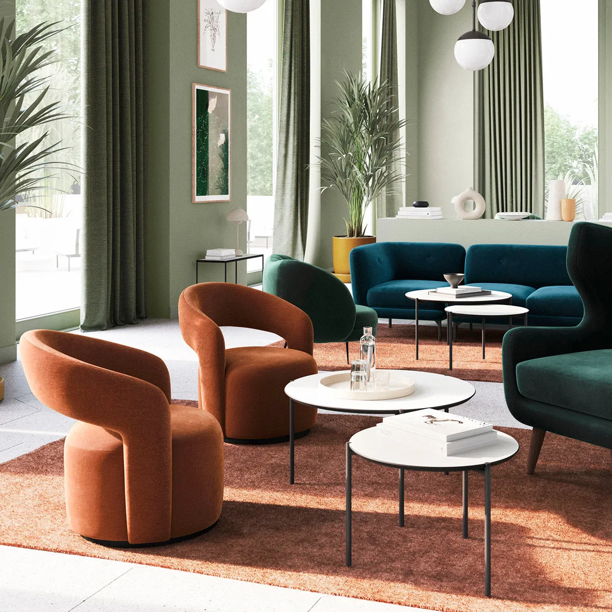 Judi Velvet Swivel Armchair