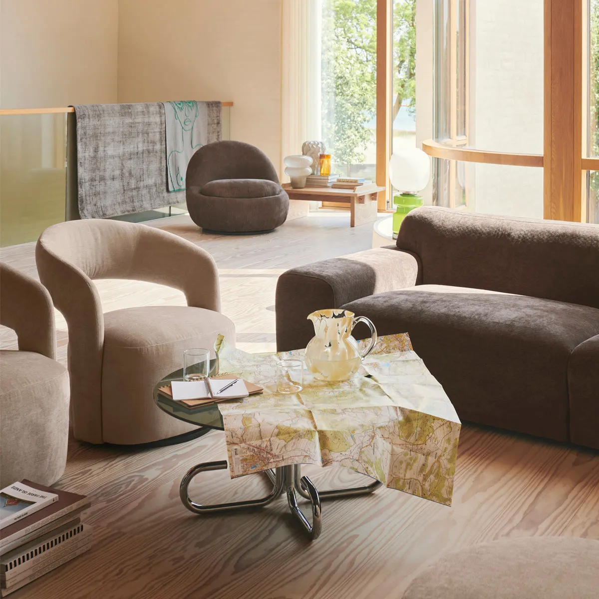 Judi Velvet Swivel Armchair