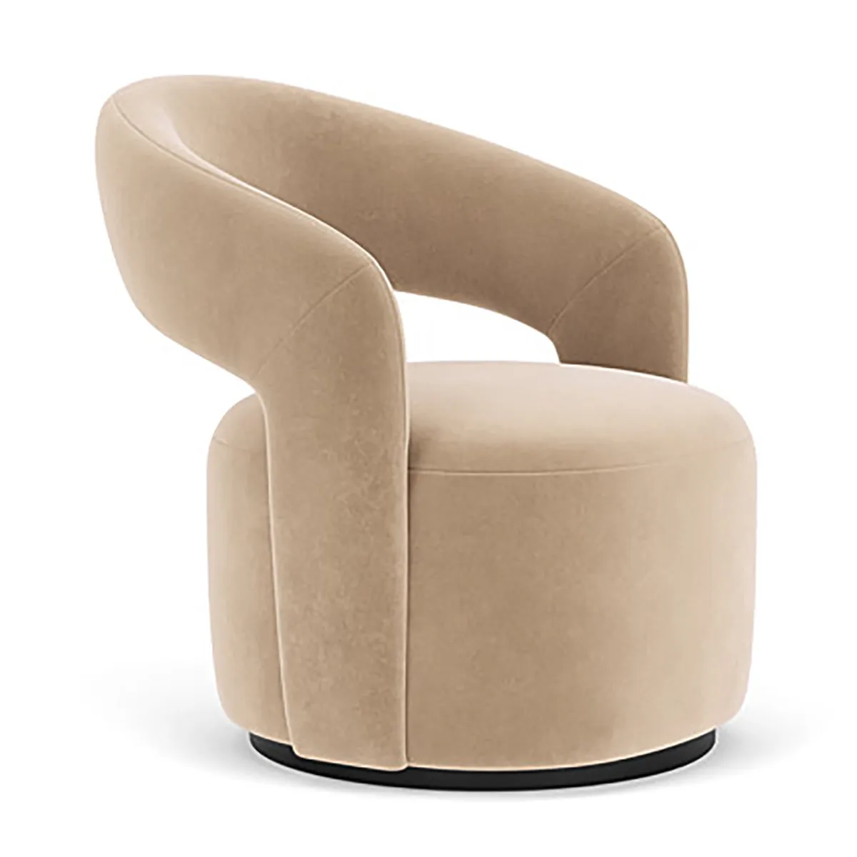 Judi Velvet Swivel Armchair