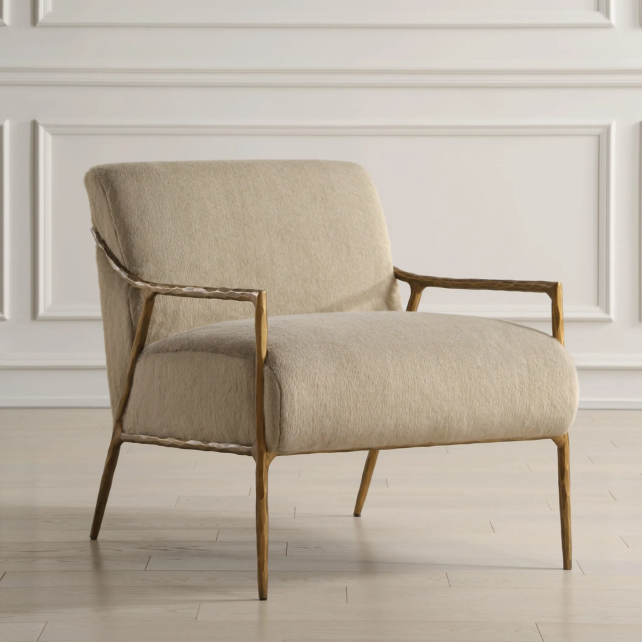 Kashmir Aged Gold Accent Chair