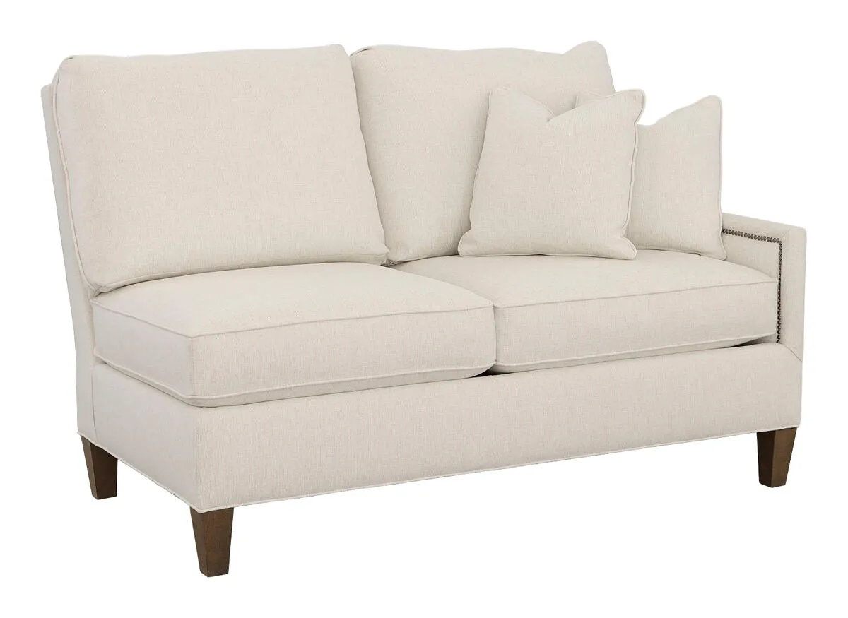 Kelly Right Arm Loveseat with Tapered Leg