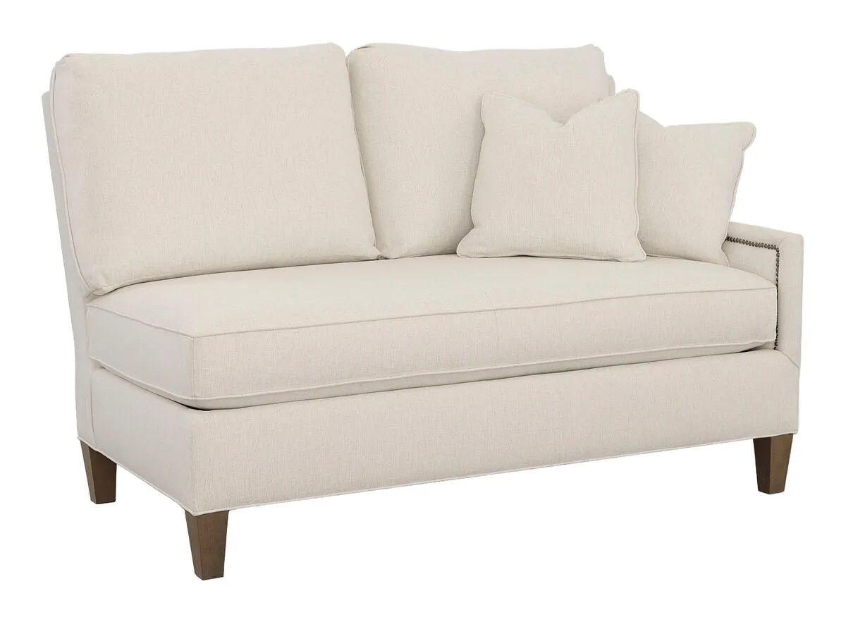 Kelly Right Arm Loveseat with Tapered Leg