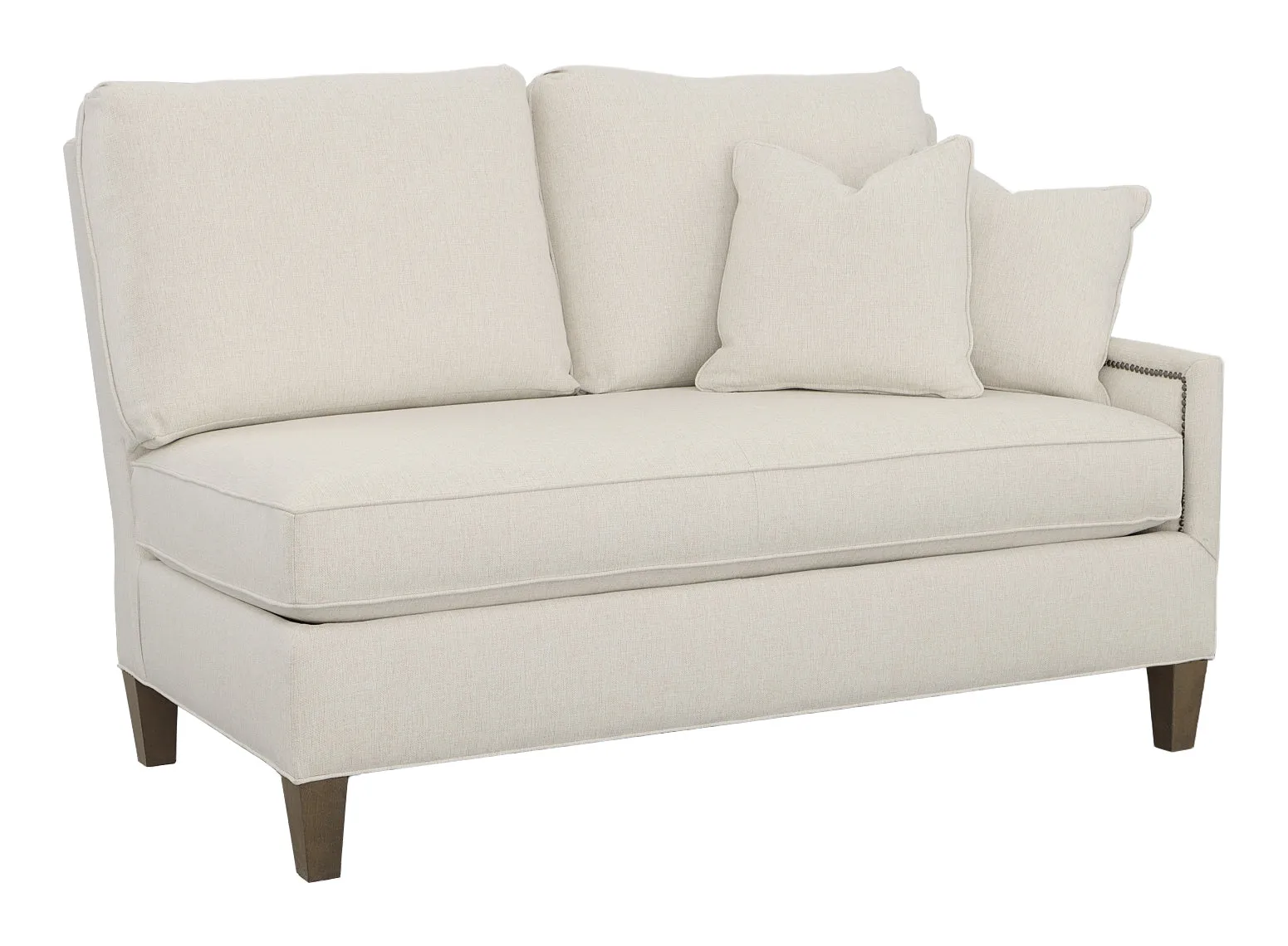 Kelly Right Arm Loveseat with Tapered Leg