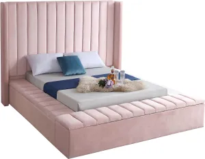 Kiki Pink Velvet Full Bed (3 Boxes)