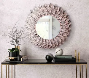 LEAF PINK DISTRESSED MIRROR