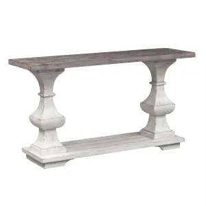 Liberty Sedona Sofa Table in Heavy Distressed White
