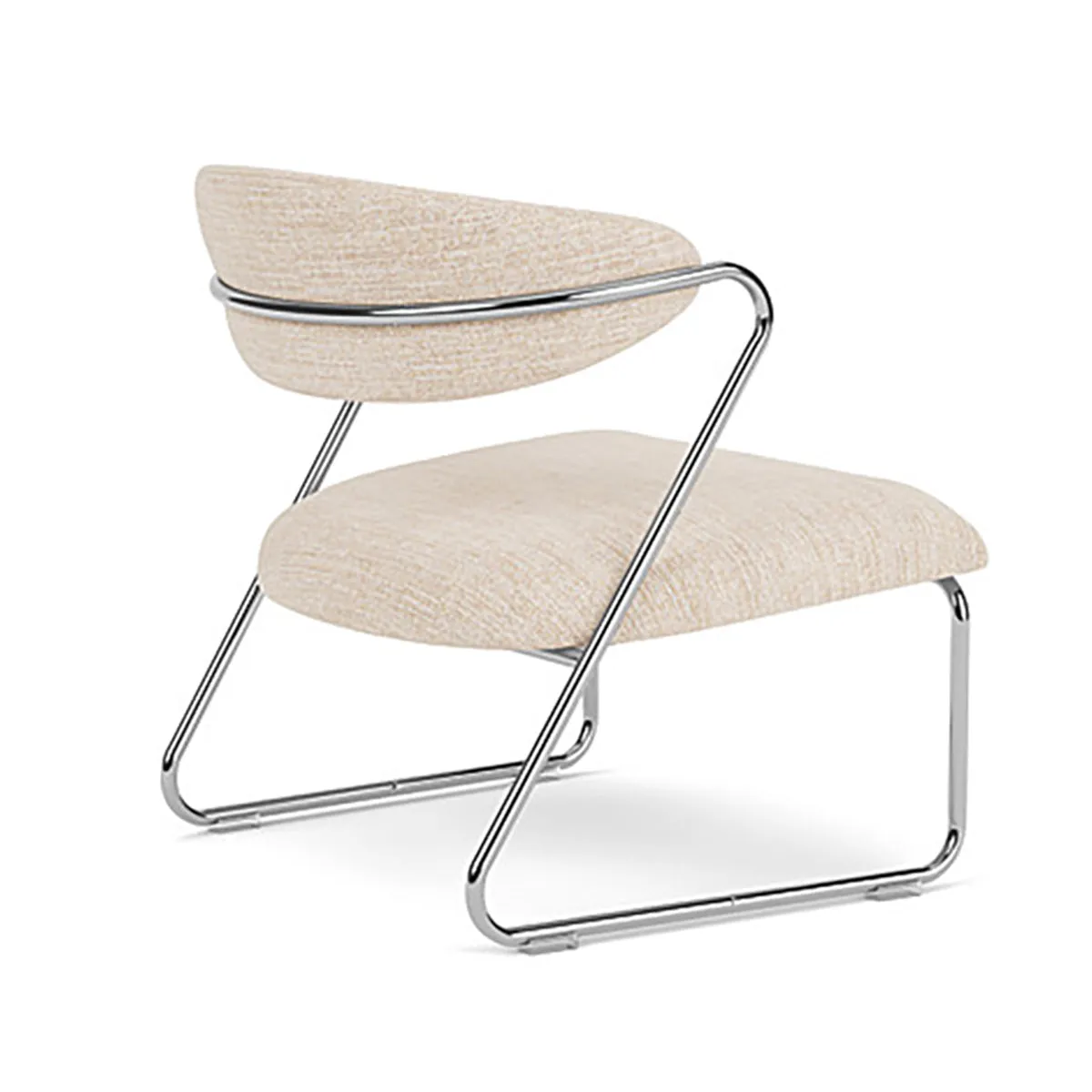 Lucy Fabric Armchair (Chrome)