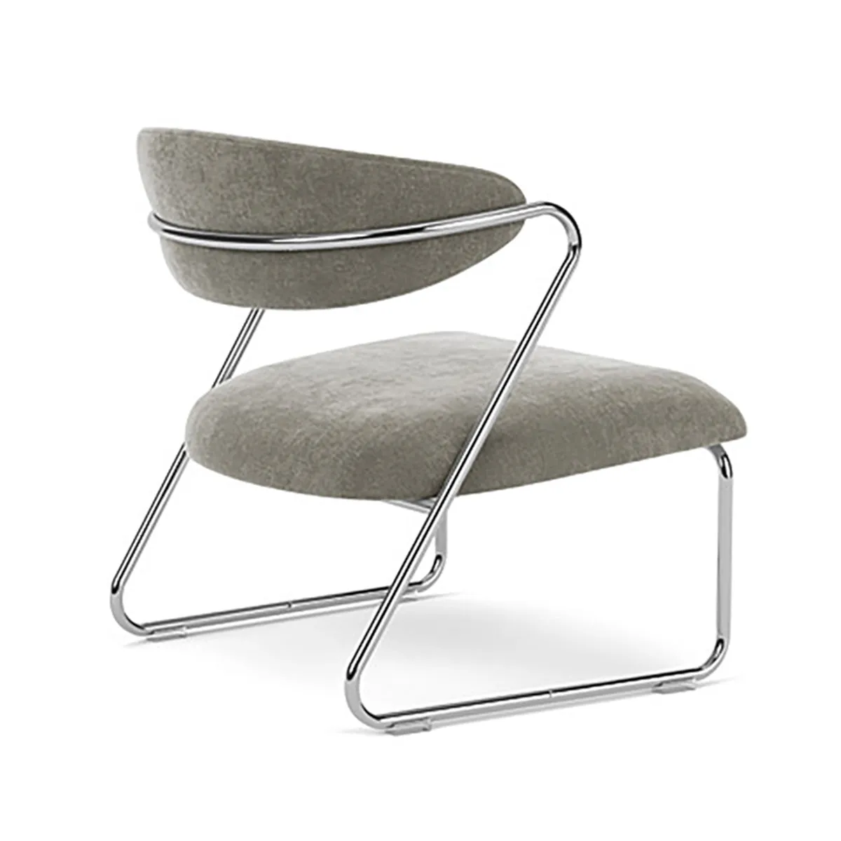 Lucy Fabric Armchair (Chrome)