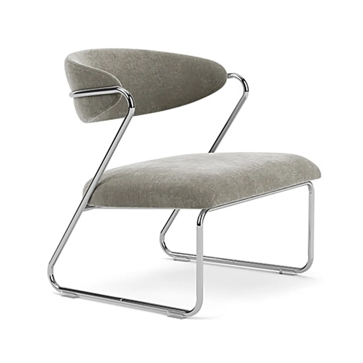 Lucy Fabric Armchair (Chrome)