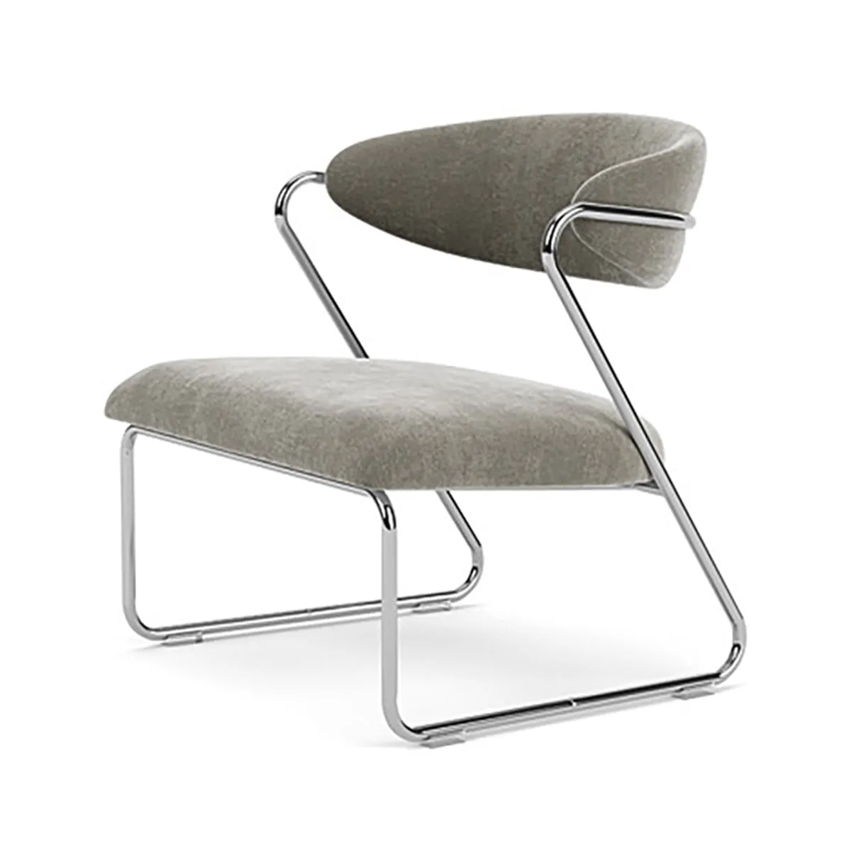 Lucy Fabric Armchair (Chrome)
