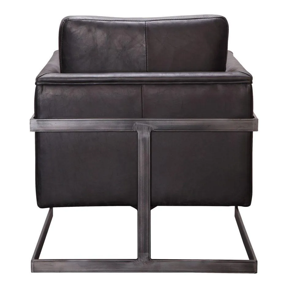 Luxley Club Chair Onyx Black Leather