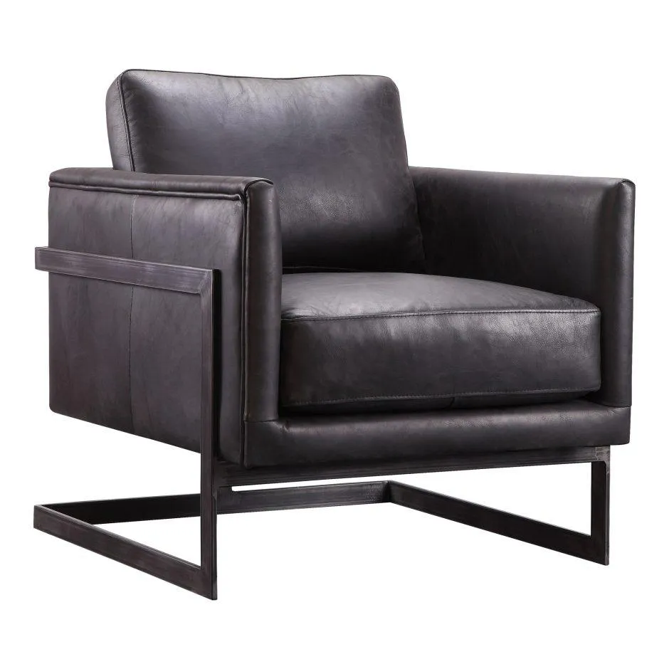 Luxley Club Chair Onyx Black Leather