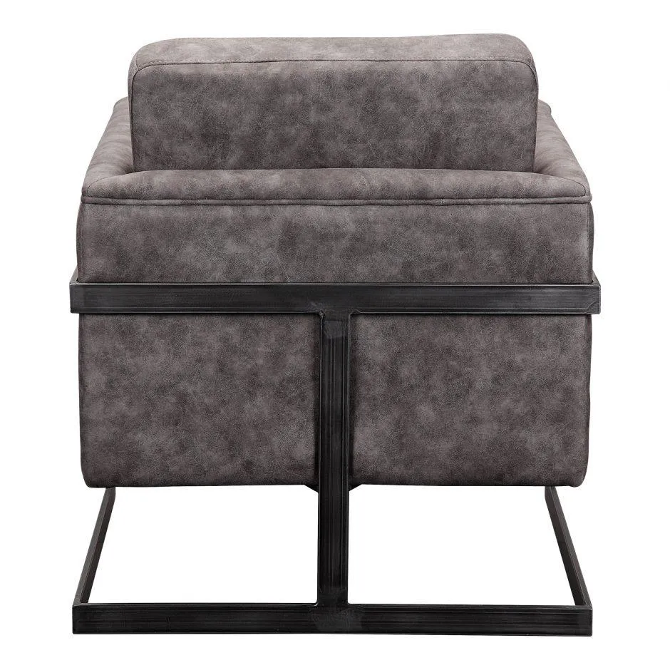 Luxley Club Chair Rolling Grey Velvet
