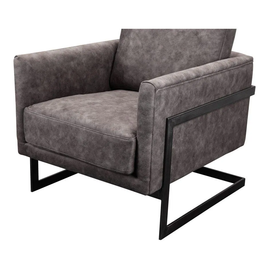 Luxley Club Chair Rolling Grey Velvet