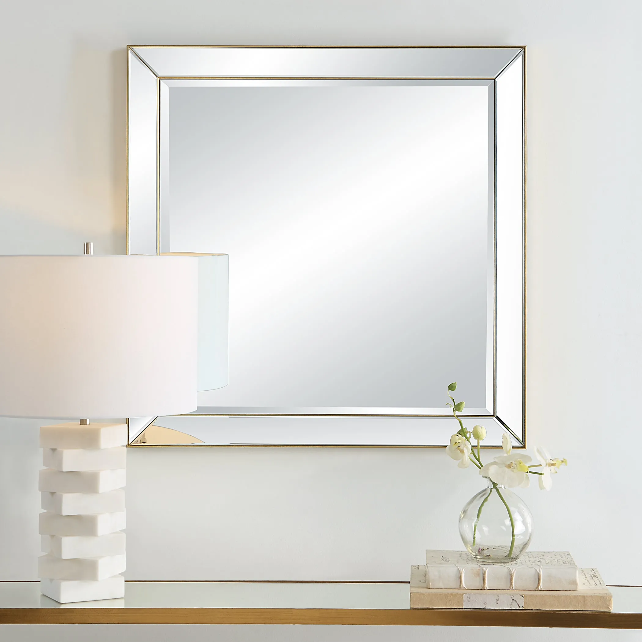 Lytton Square Mirror, Gold