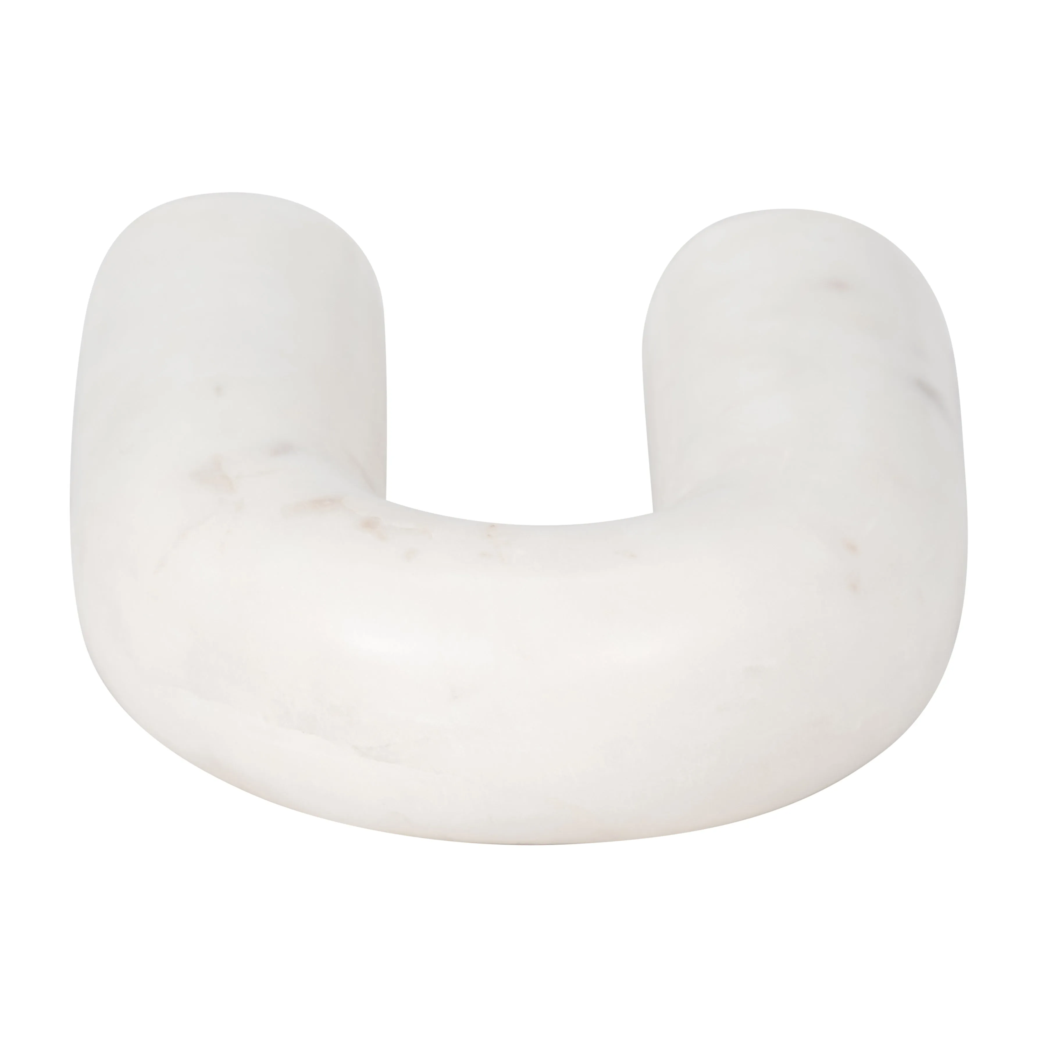 MARBLE, 6" ROUNDED HORSESHOE TABLE TOP DECO, WHITE