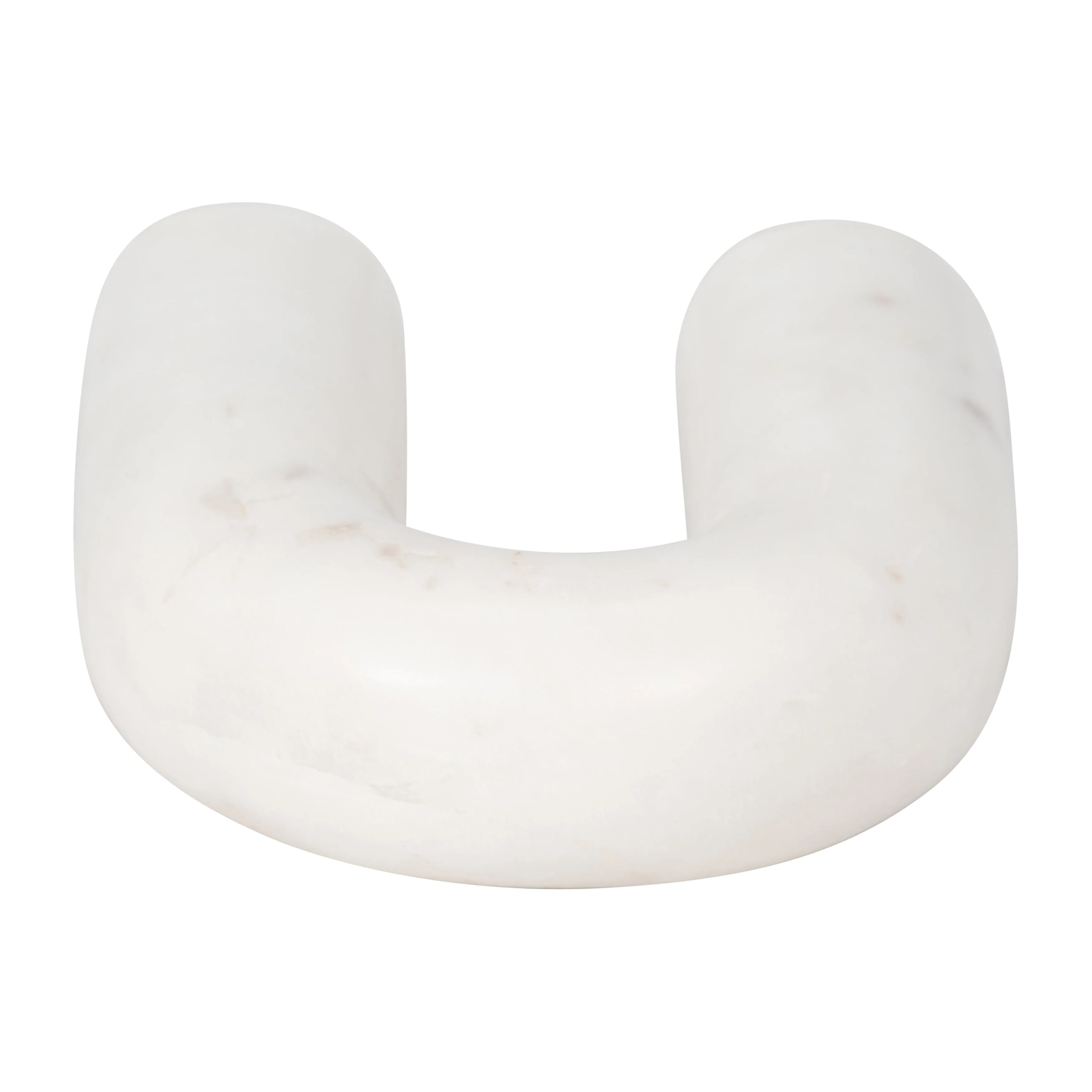MARBLE, 6" ROUNDED HORSESHOE TABLE TOP DECO, WHITE