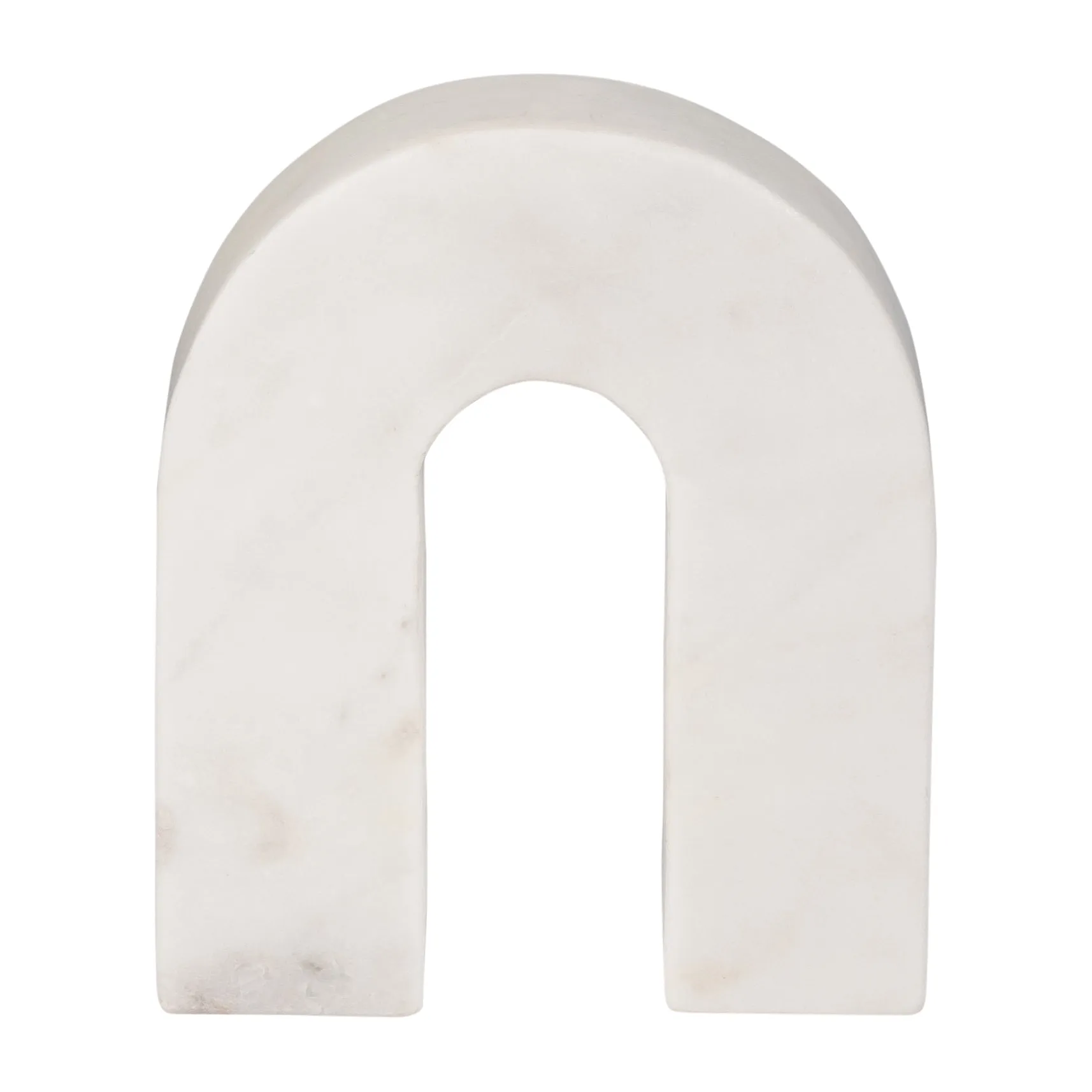 MARBLE, 6"H HORSESHOE TABLETOP DECO, WHITE