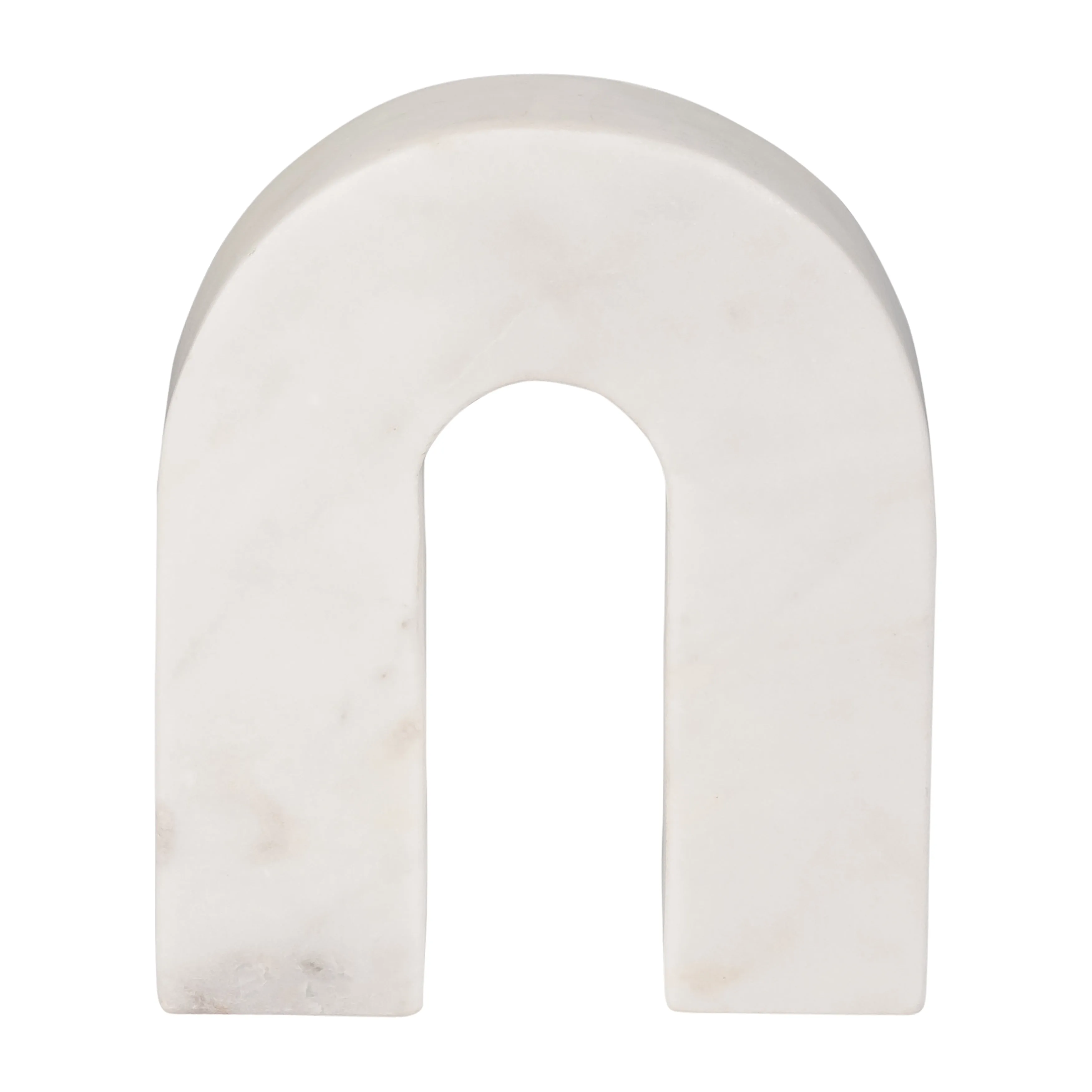 MARBLE, 6"H HORSESHOE TABLETOP DECO, WHITE