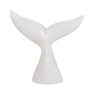 Marble, 7" Whale Tail, White