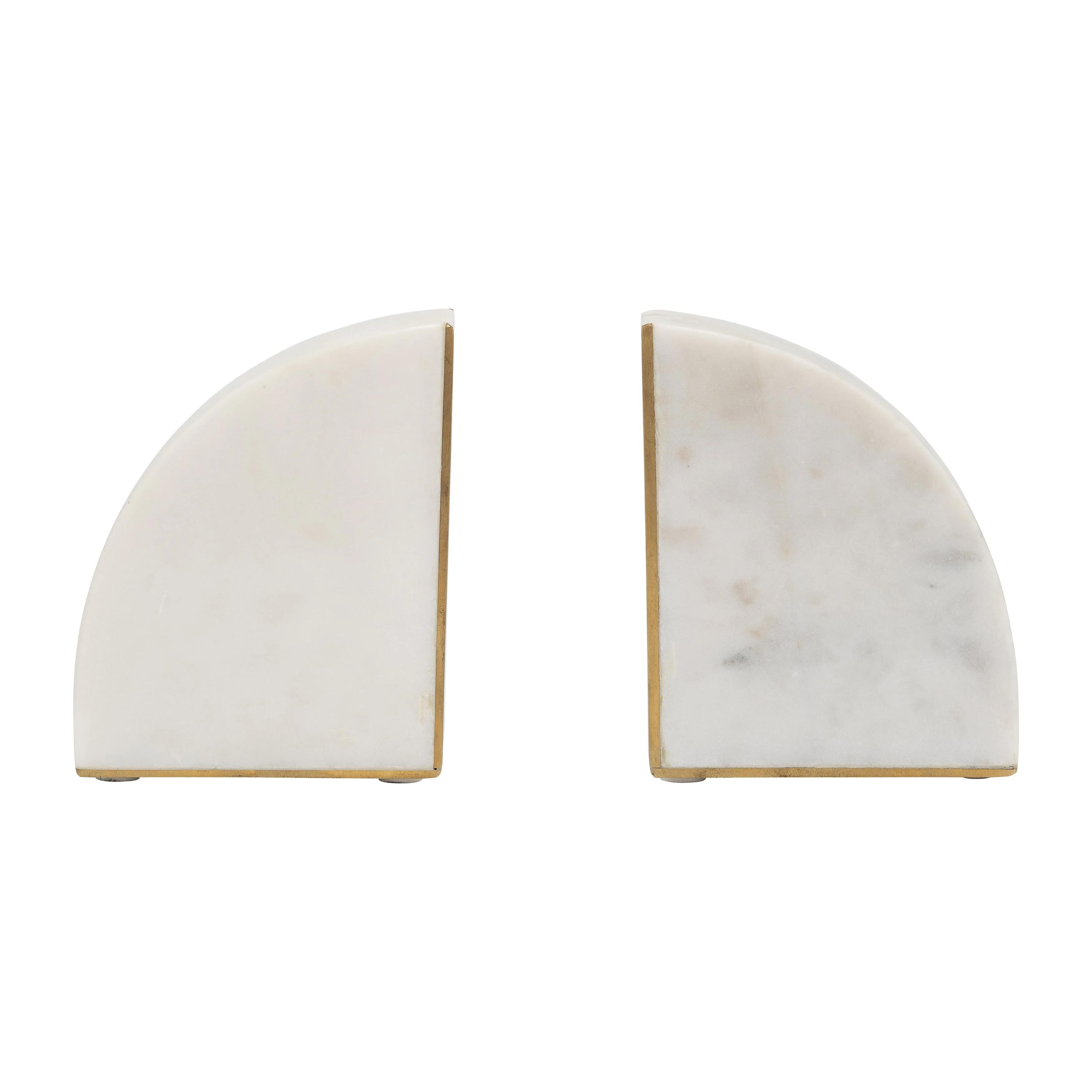 MARBLE, S/2 8"H PIE BOOKENDS, WHITE