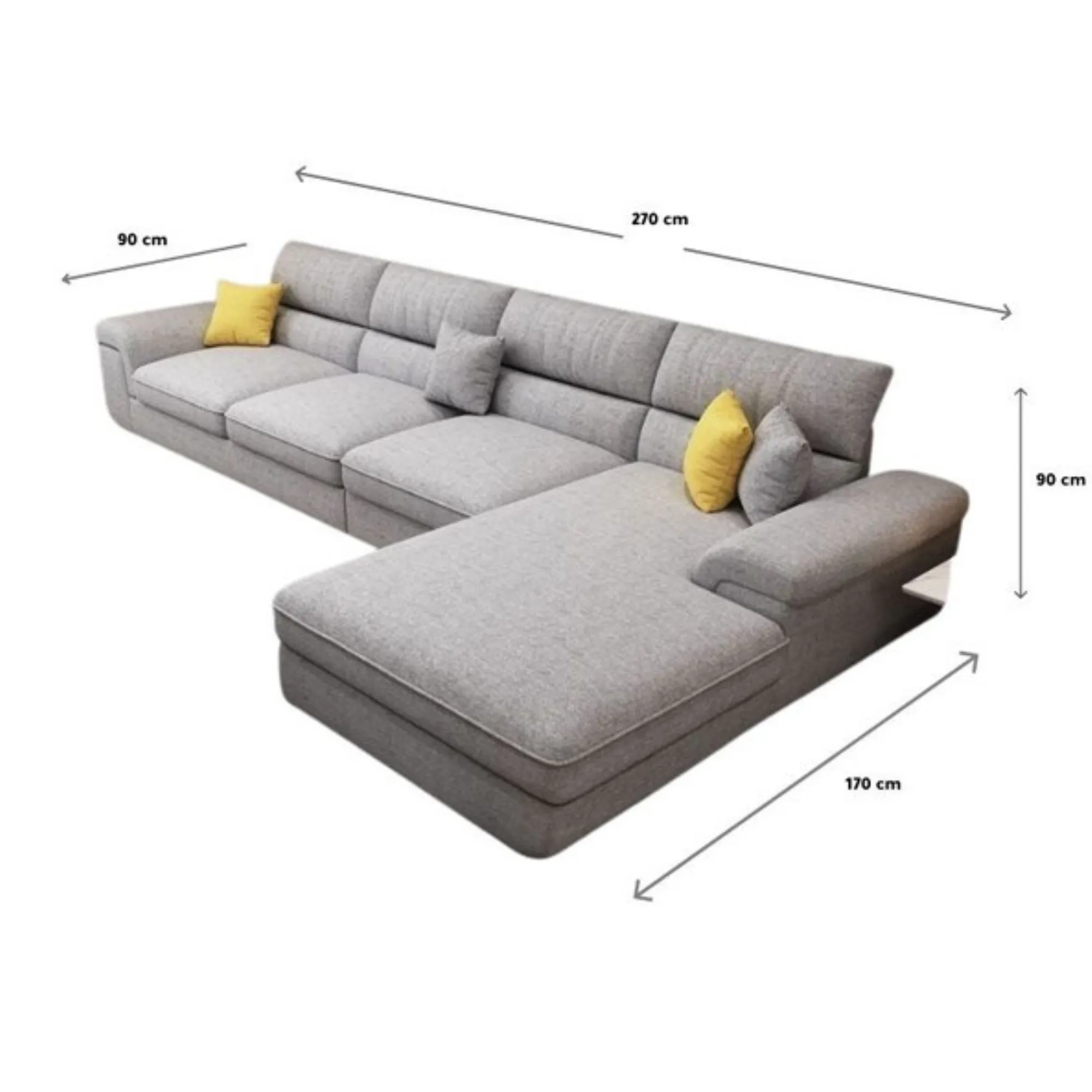 Marjan -  connected unique  sofa in gray color