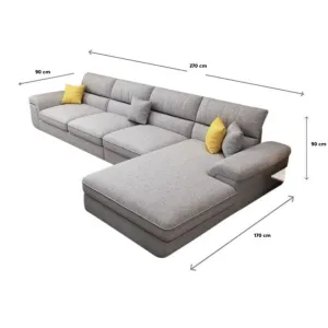 Marjan -  connected unique  sofa in gray color