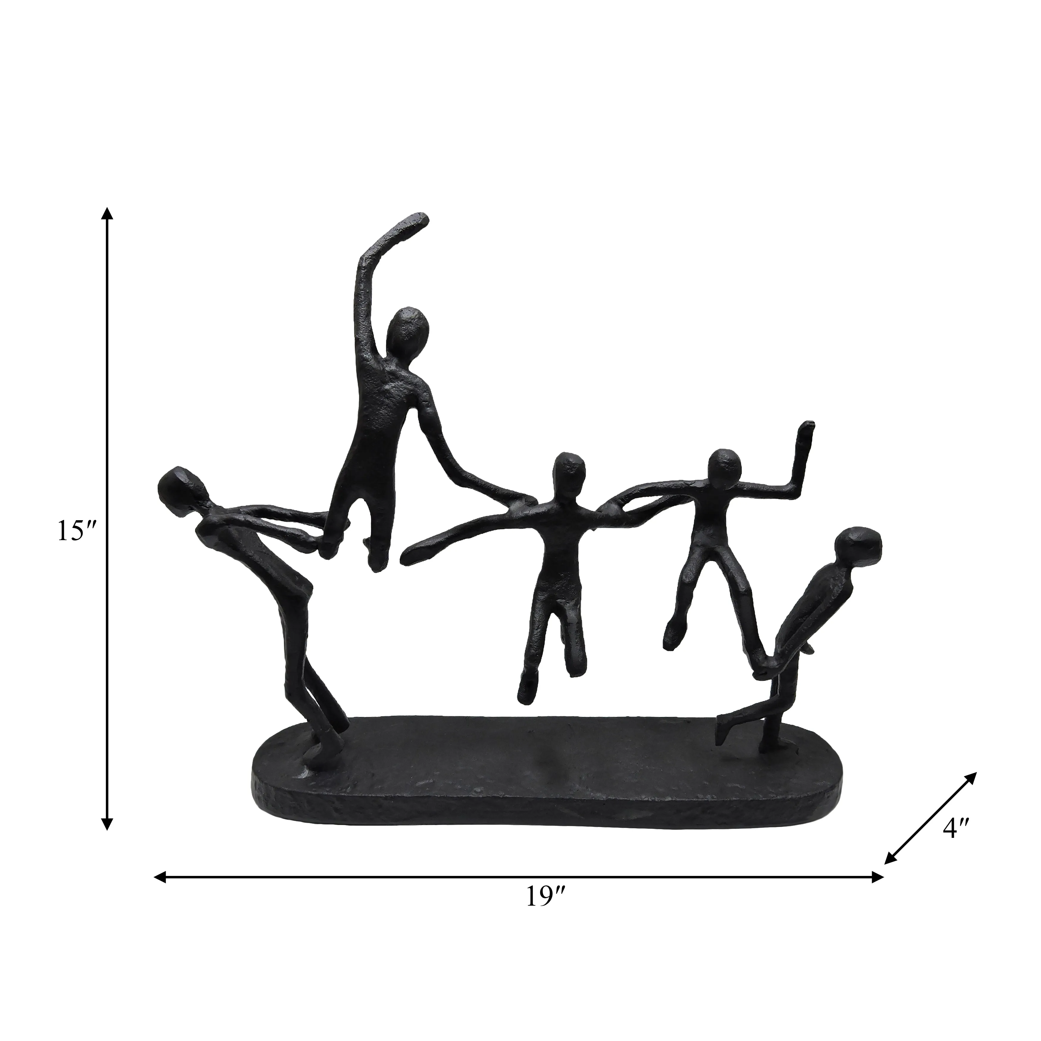 METAL, 15"H CONTORTIONISTS, BLACK
