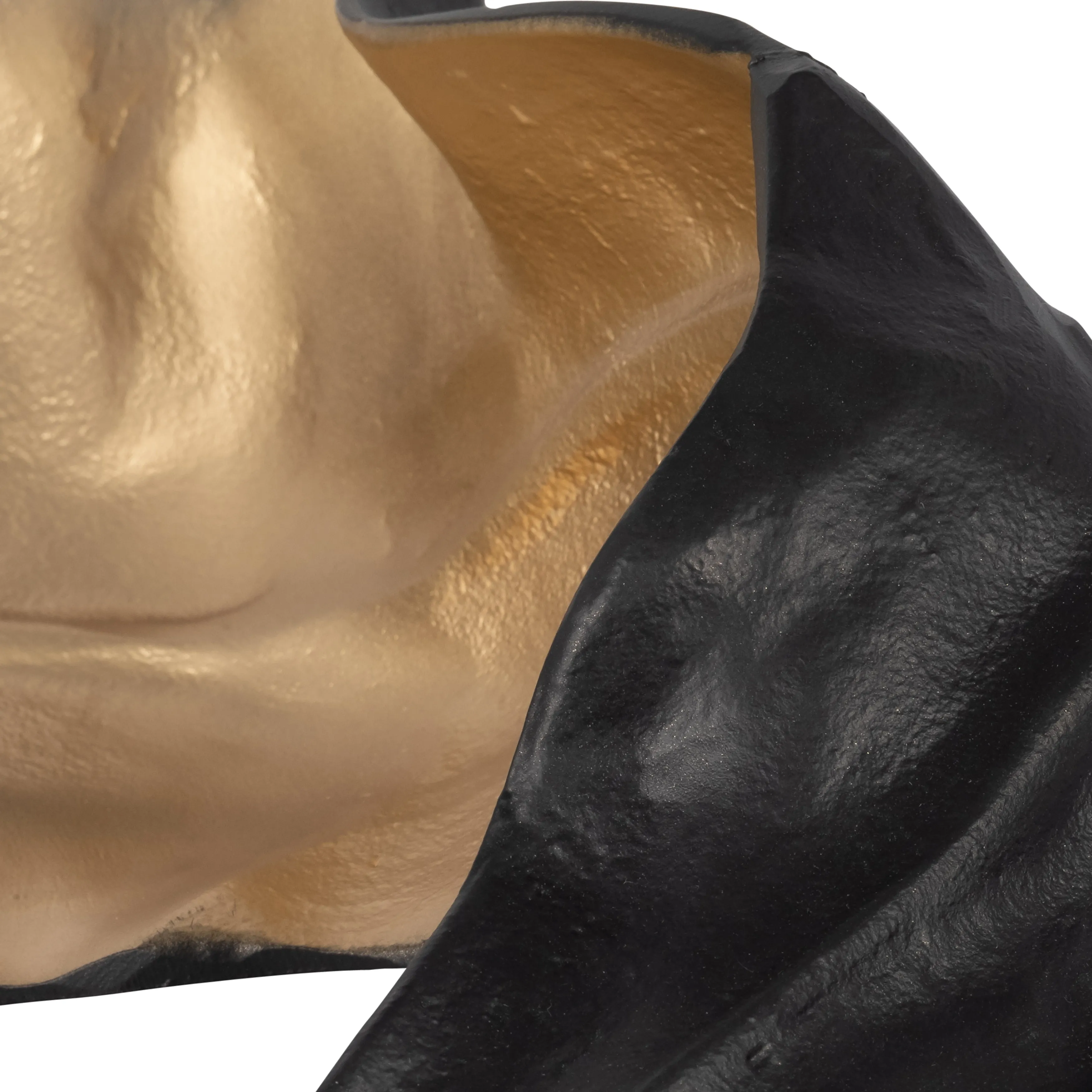 METAL 19" CURLED LEAF , BLACK / GOLD