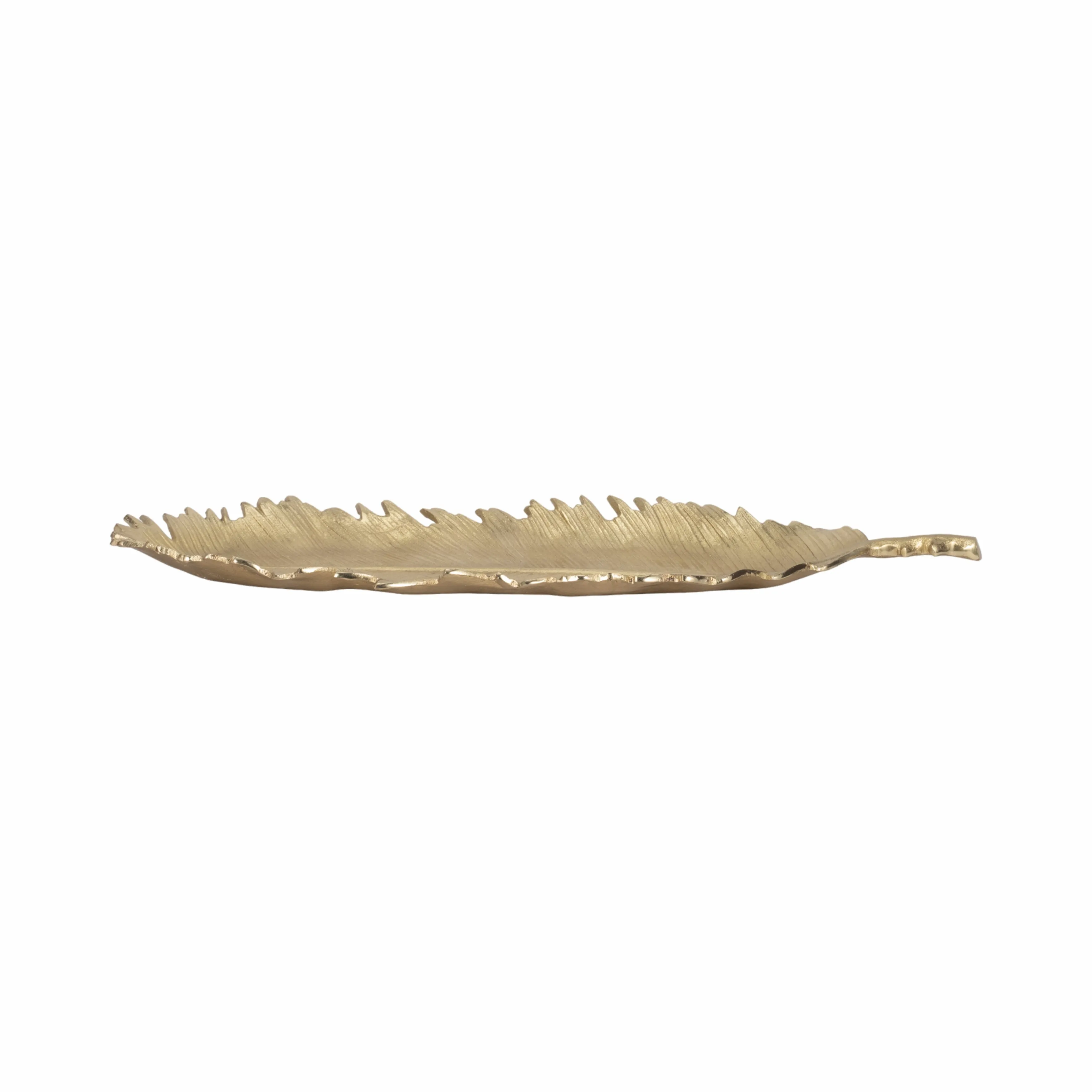 METAL, 20"L LEAF DECO PLATE, GOLD