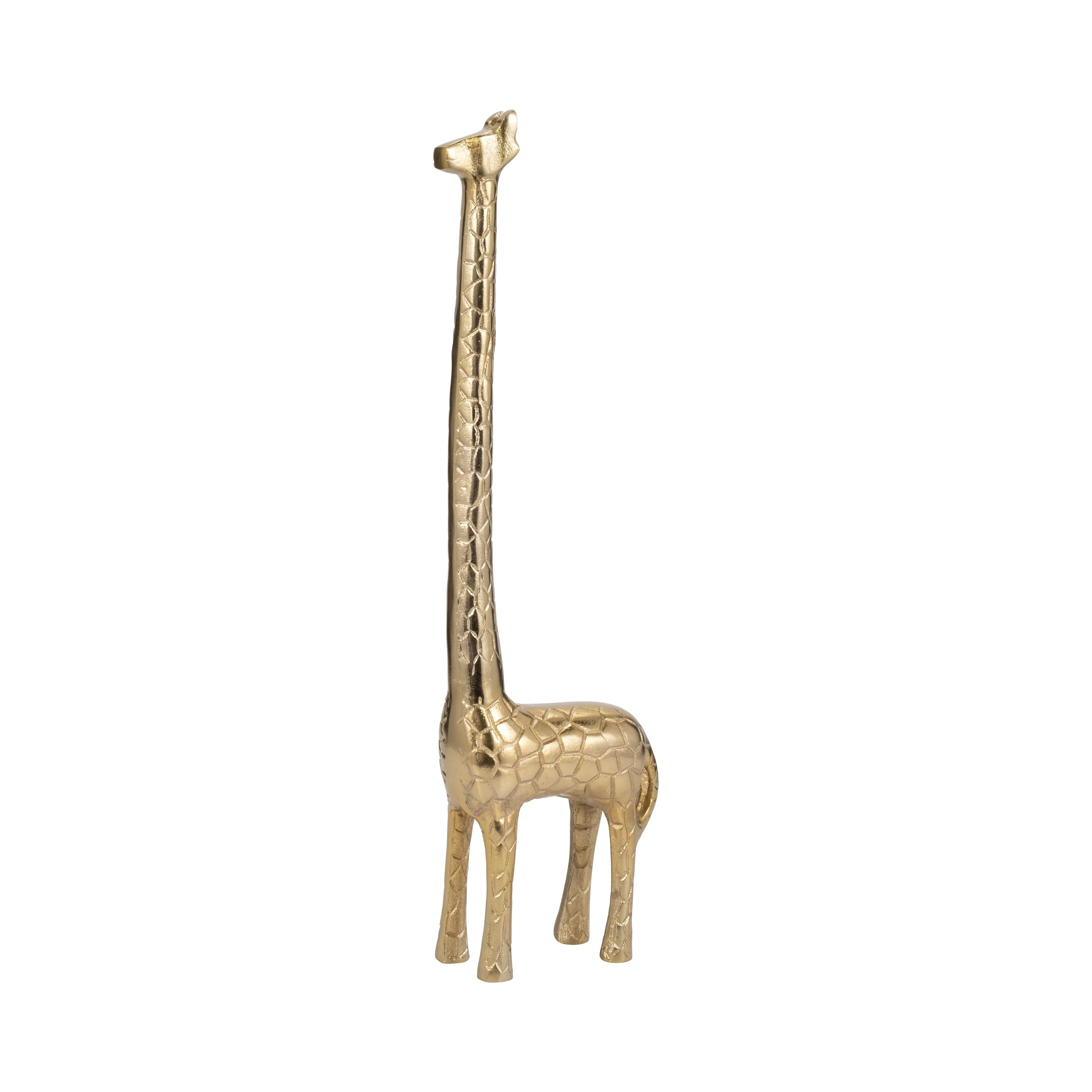 Metal, 21" Long Neck Giraffe, Gold