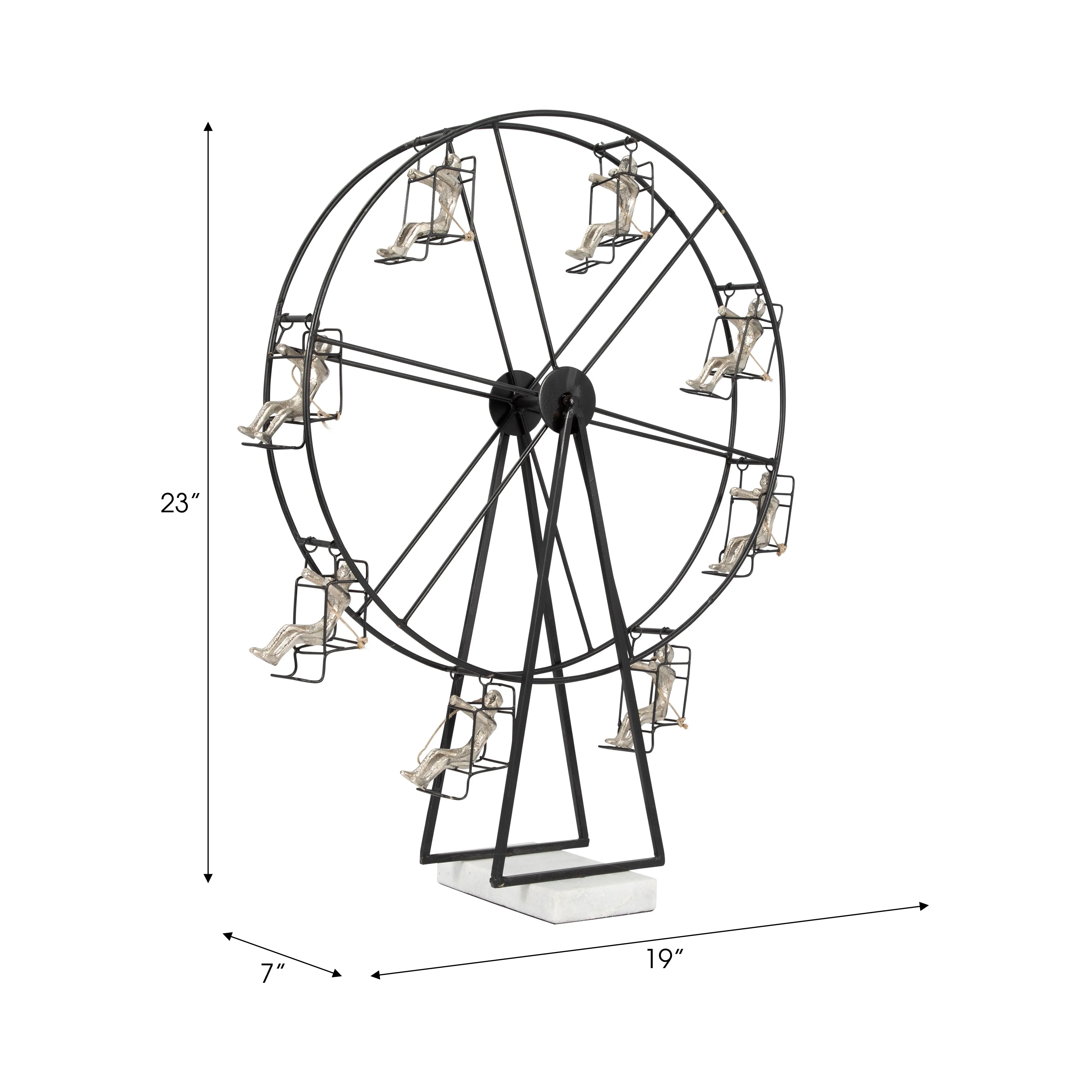 METAL, 23" FERRIS WHEEL, BLACK