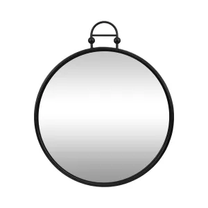 Metal, 24" Mirror Metal Hoop, Black Wb