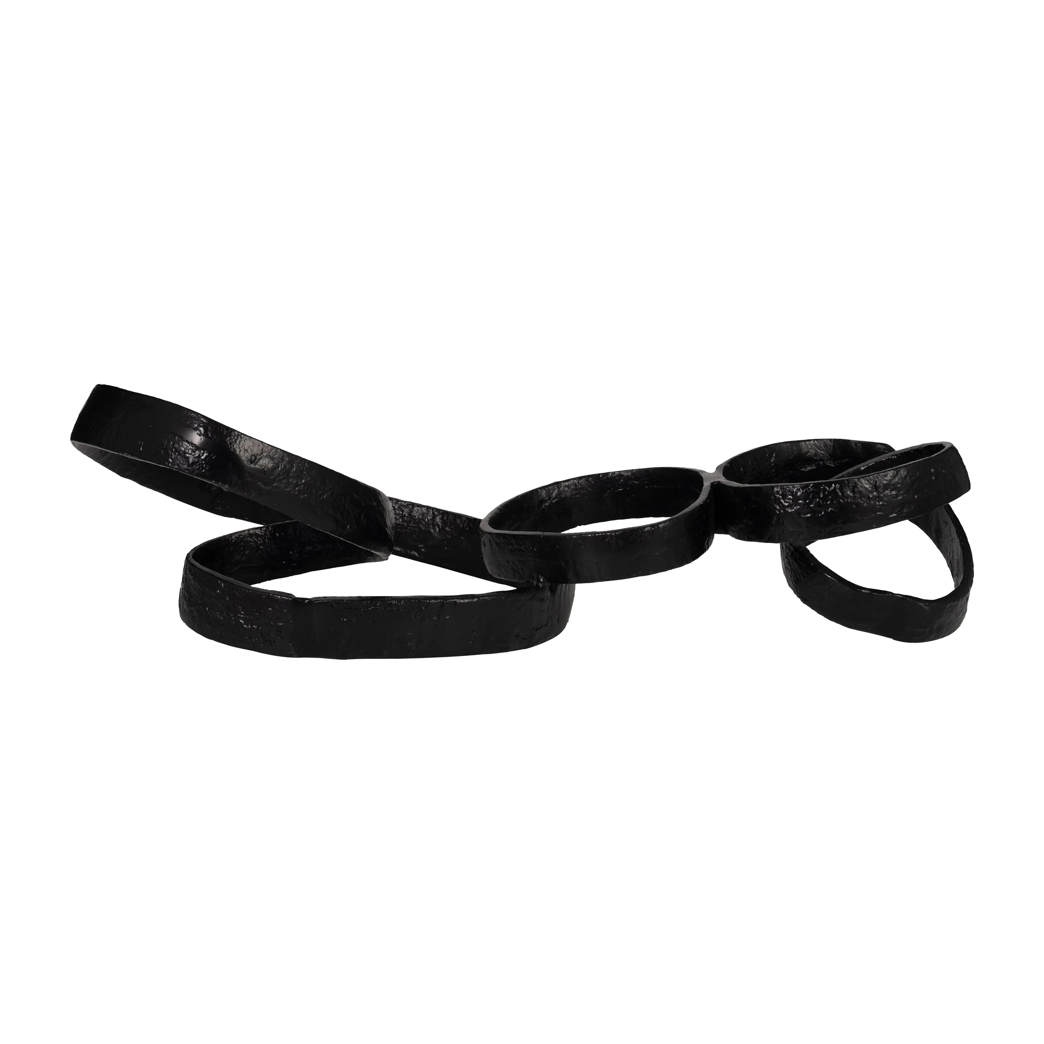 METAL, 28" LONG SWIRLED KNOT DECOR, BLACK