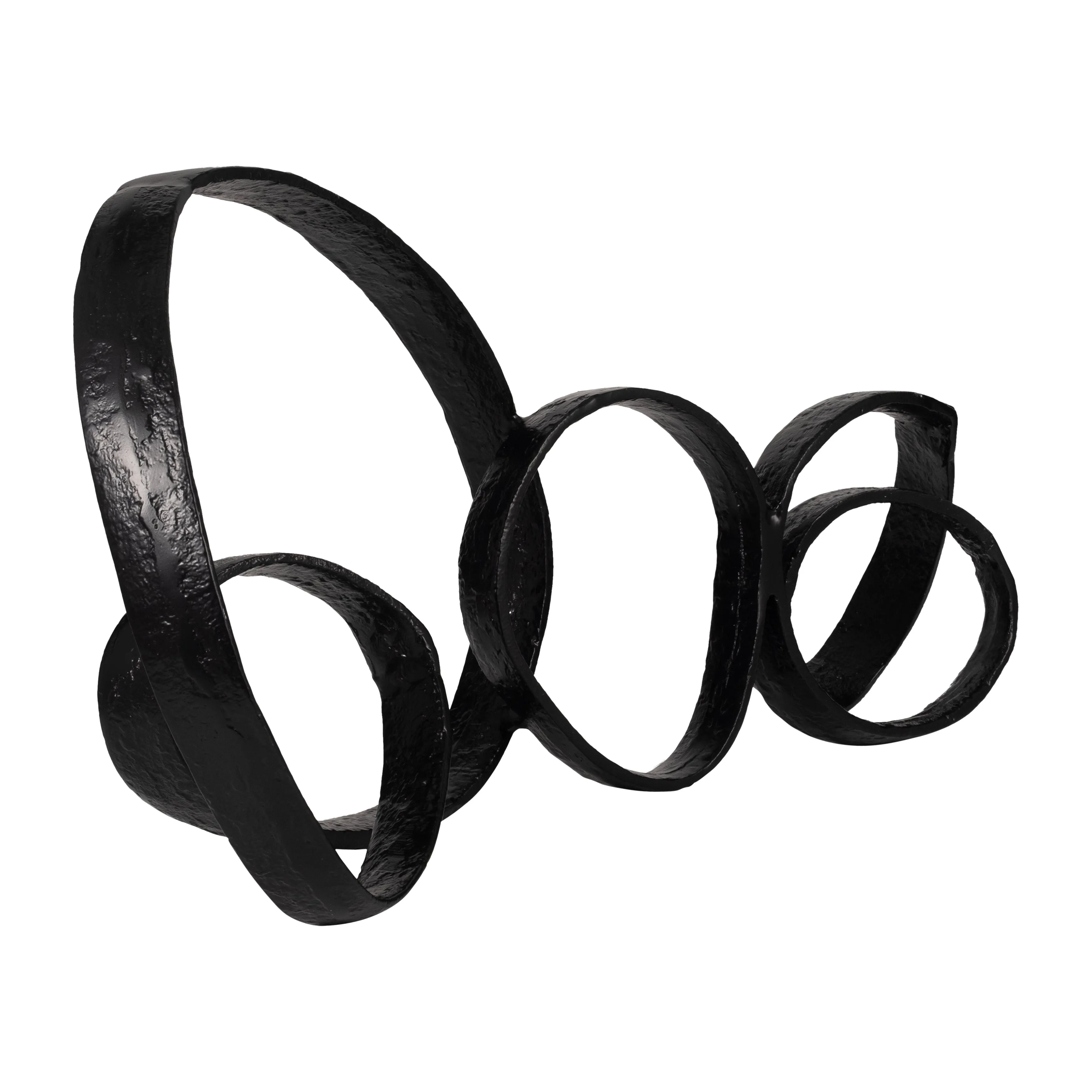 METAL, 28" LONG SWIRLED KNOT DECOR, BLACK