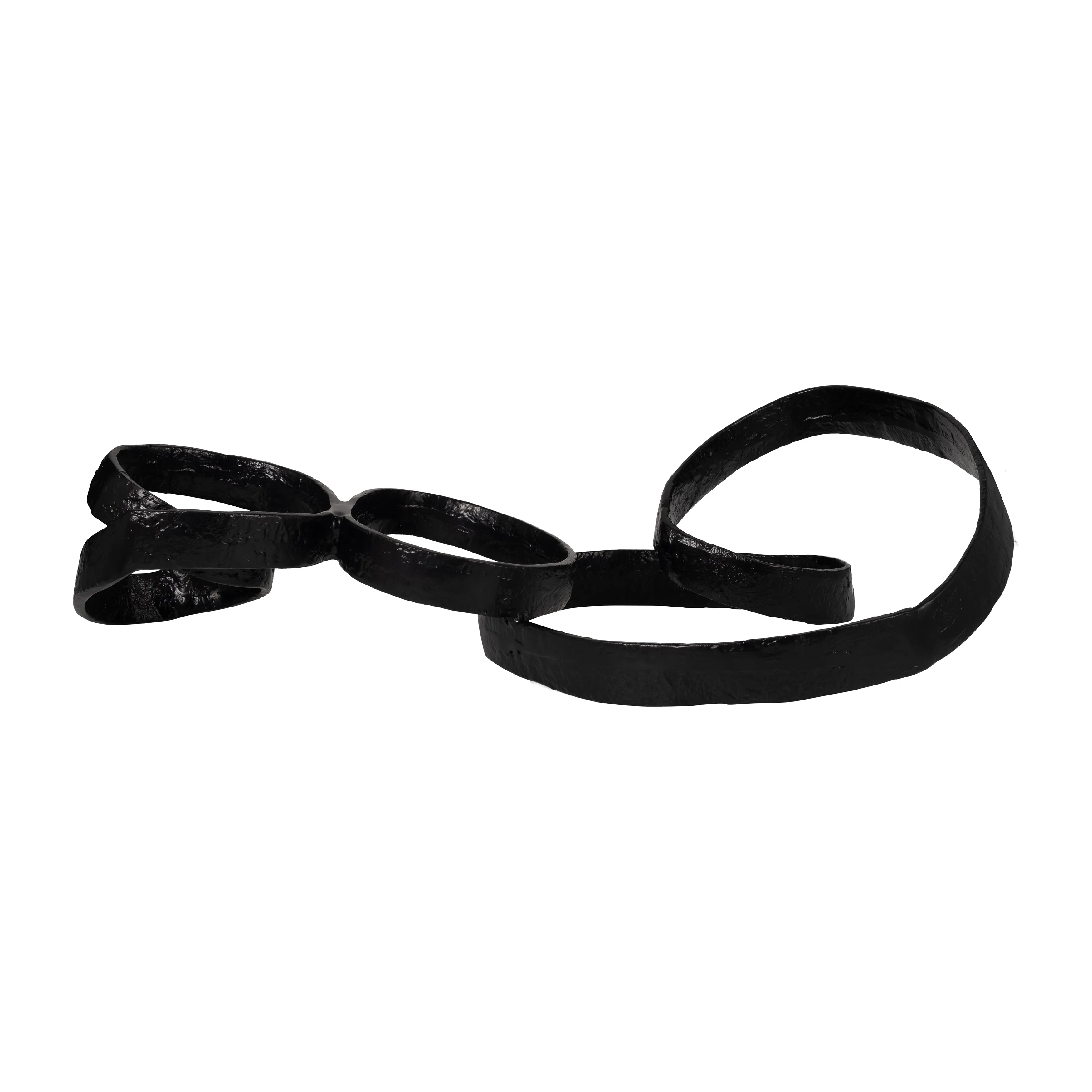METAL, 28" LONG SWIRLED KNOT DECOR, BLACK