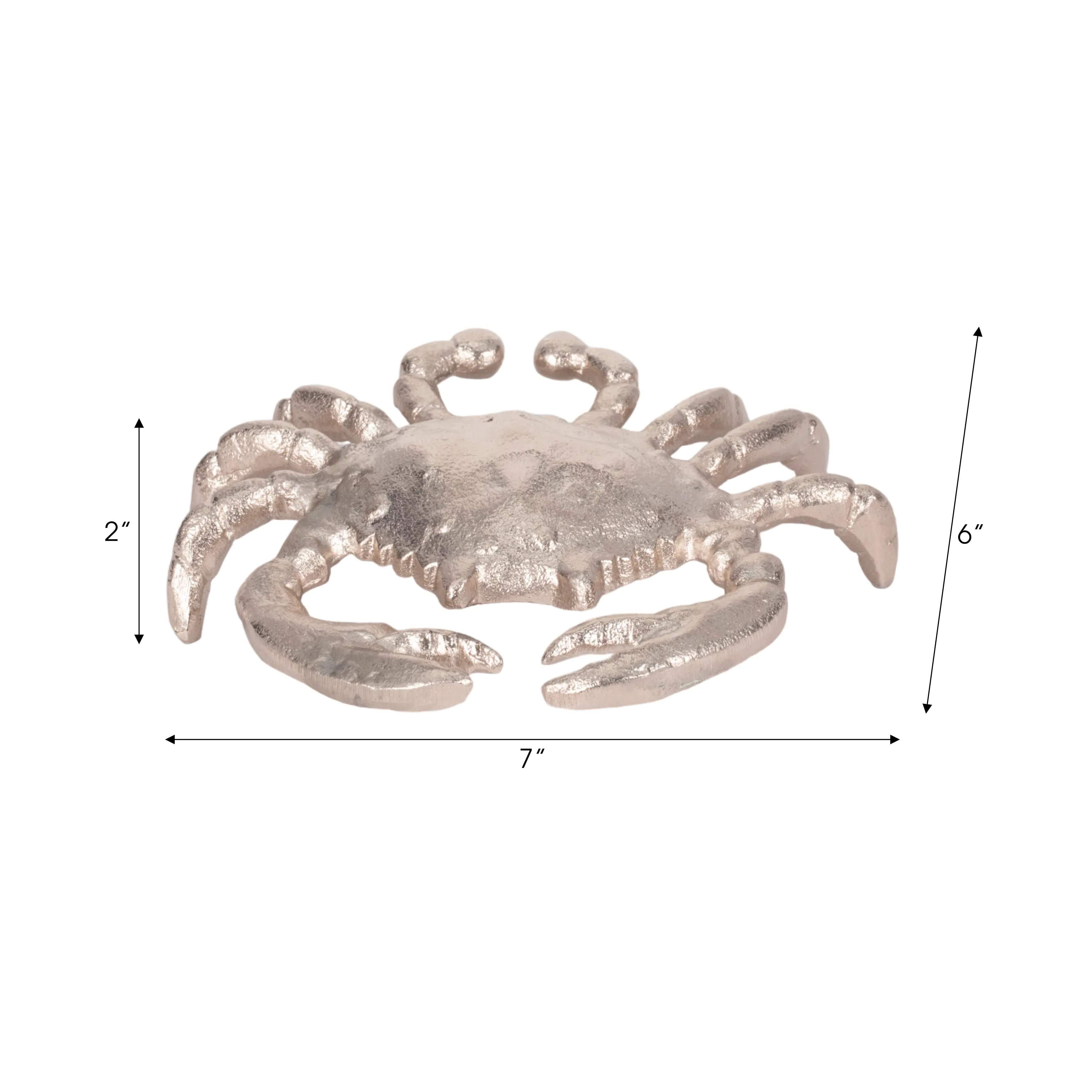 Metal, 7" Crab Deco Silver