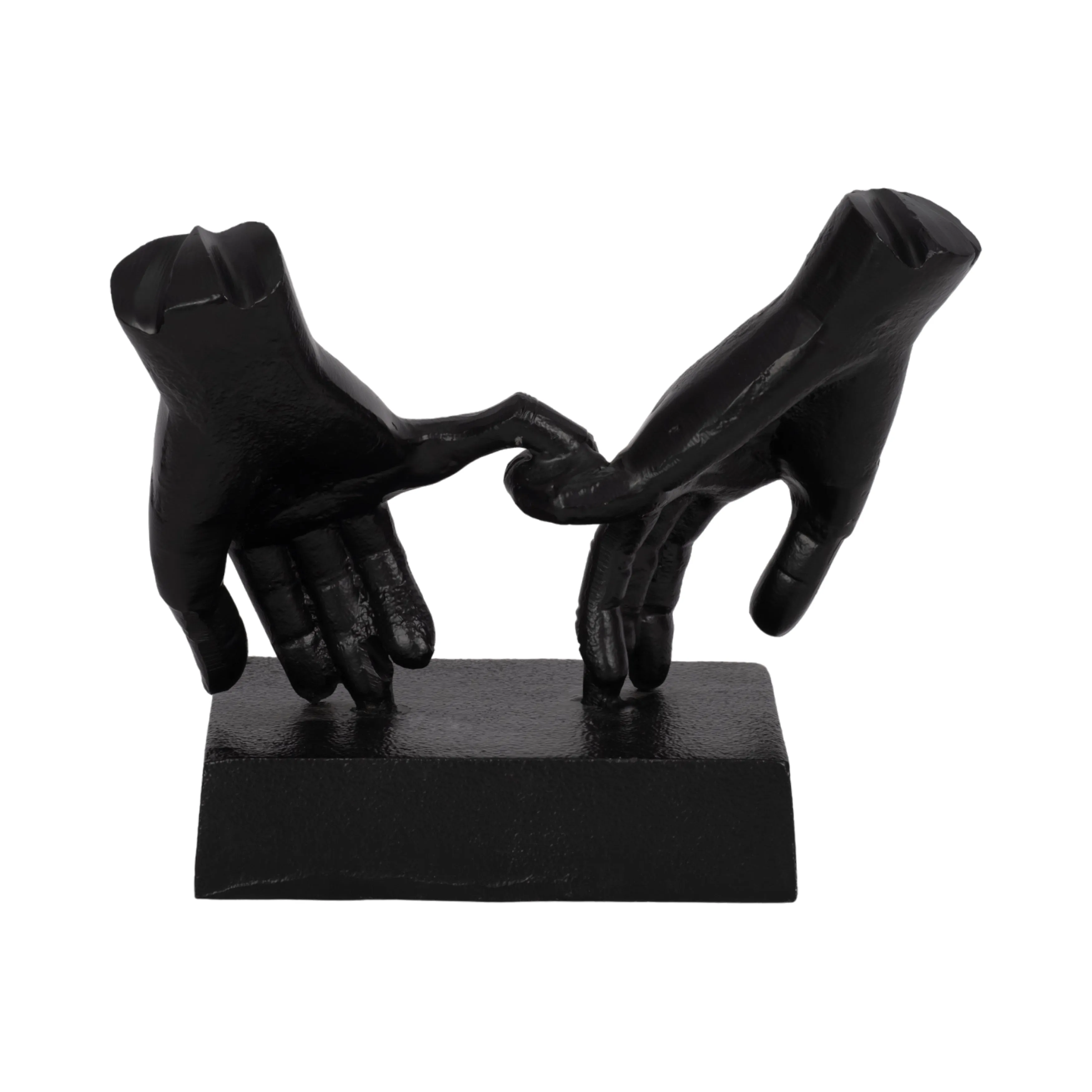 METAL,9"H,ENTWINED HANDS SCULPTURE, BLACK