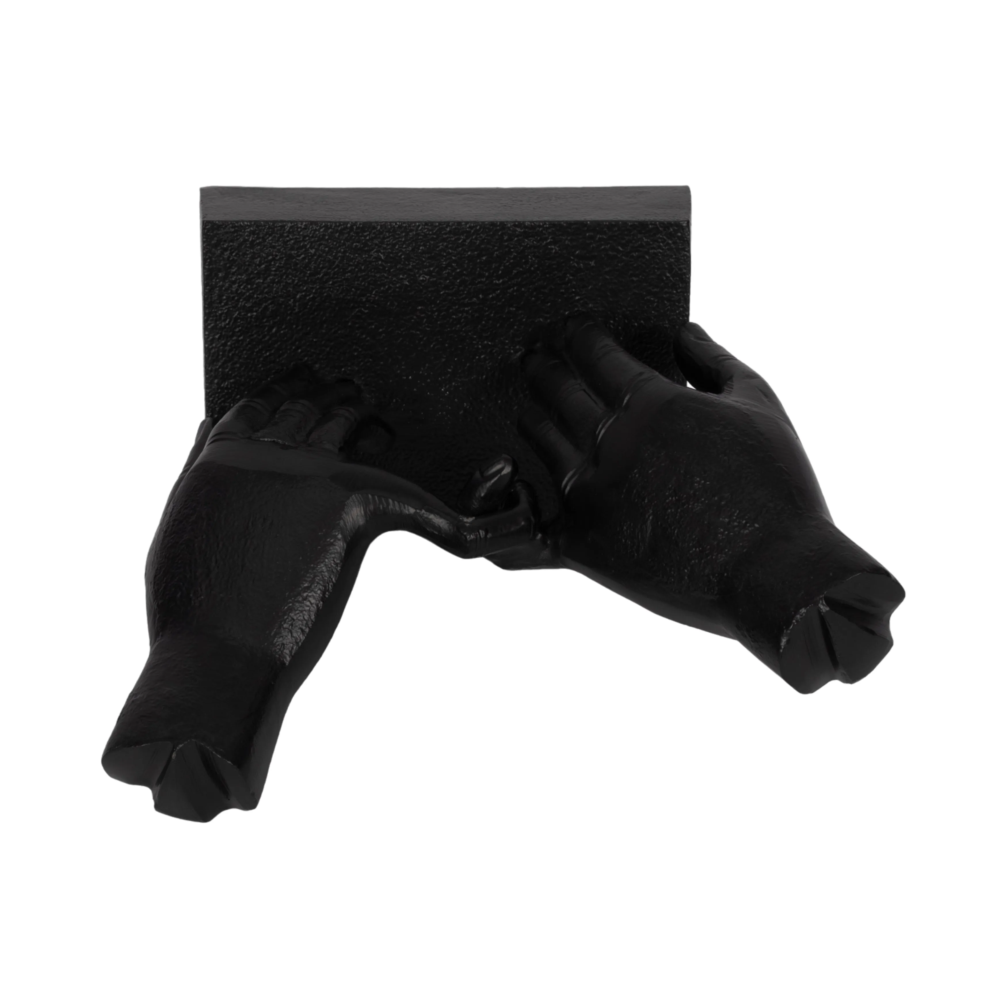 METAL,9"H,ENTWINED HANDS SCULPTURE, BLACK